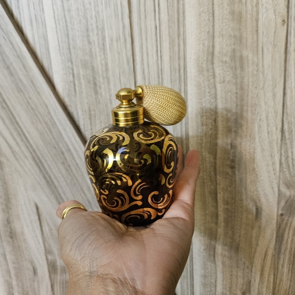 Irice Vintage  Czechoslovakian Glass Atomizer 1940 Perfume Bottle, Hand Painted  - Picture 12 of 13